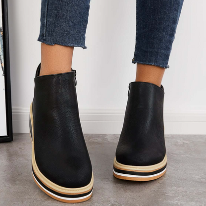 Mari Stella – Cizme elegante din piele cu cusături decorative