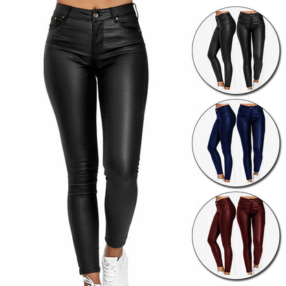 Dina – Pantalon din piele stretch
