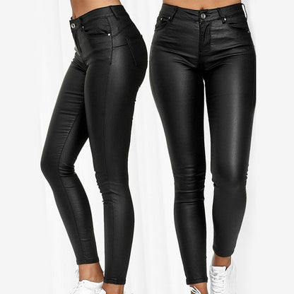 Dina – Pantalon din piele stretch