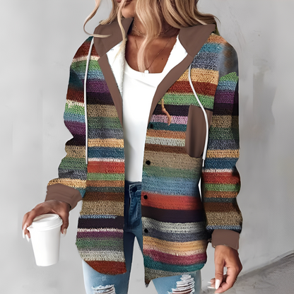 Martina - Jachetă lejeră de lână cu glugă pentru femei