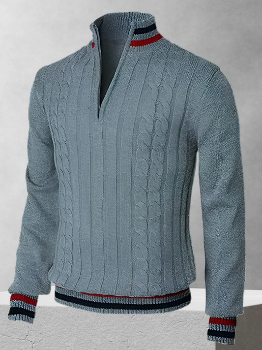 RALPH POLO – Pulover tricotat cu fermoar în stil italian