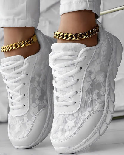 Elisabeth - Pantofi sport confortabili, care lasă piciorul să respire, cu model floral pentru femei