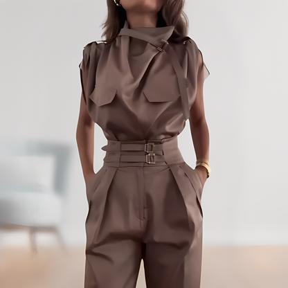 Leona – Elegant Overall Fără Mâneci