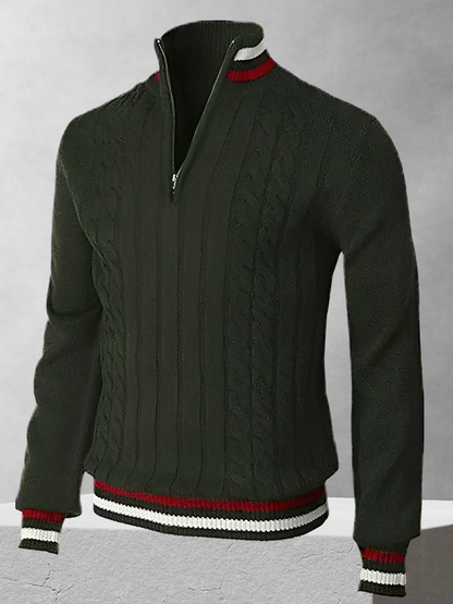 RALPH POLO – Pulover tricotat cu fermoar în stil italian