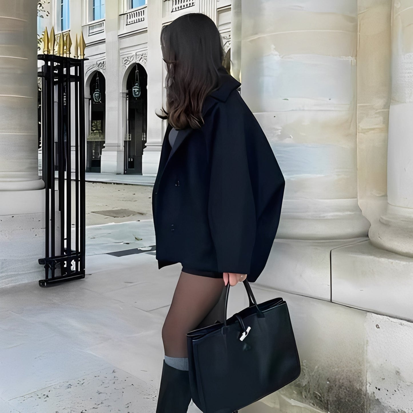 Rosalee - Luxusní krátký vlněný dámský kabát