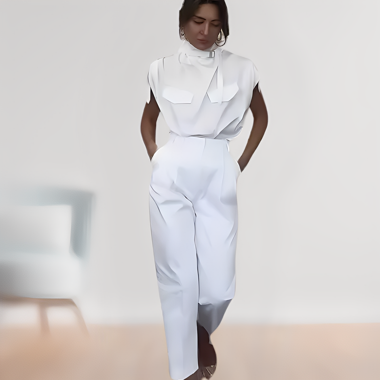 Leona – Elegant Overall Fără Mâneci