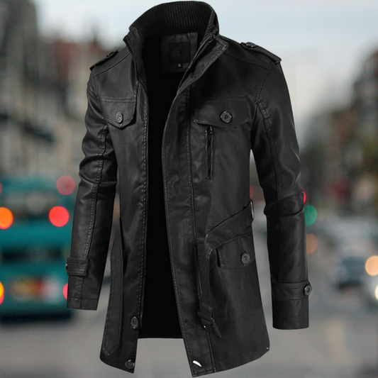 Uilleam – Haină Lungă de Piele Bărbați