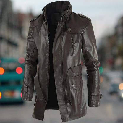 Uilleam – Haină Lungă de Piele Bărbați